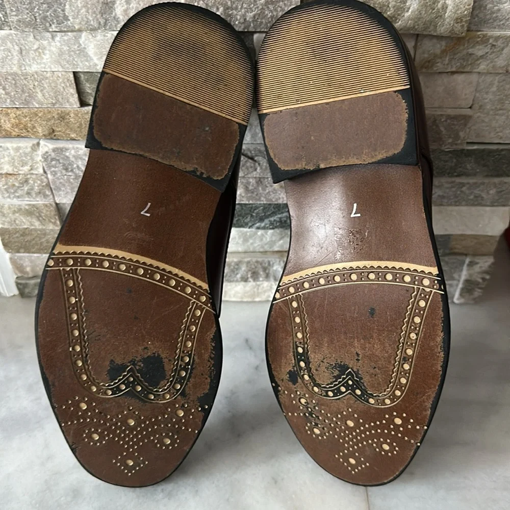 Brown Leather Men's Dress Shoes Size 7